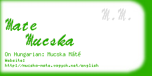 mate mucska business card