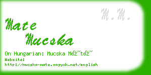 mate mucska business card